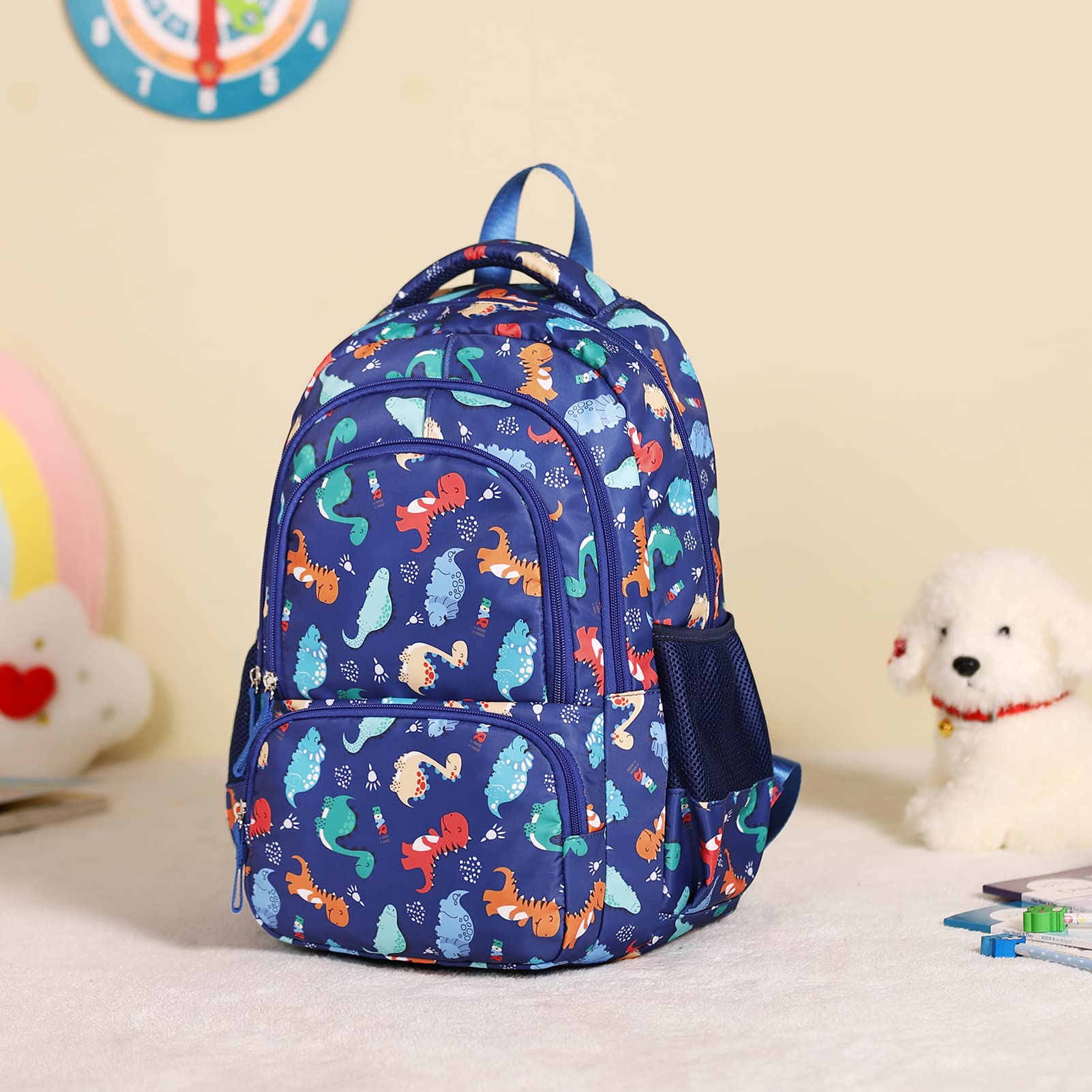 CLUCI Kids Backpack for Boys - Lightweight Waterproof Dinosaur Bookbag for Preschool, Kindergarten & Elementary School - Perfect for Daycare, Travel & Daily Use (Bluey Design)