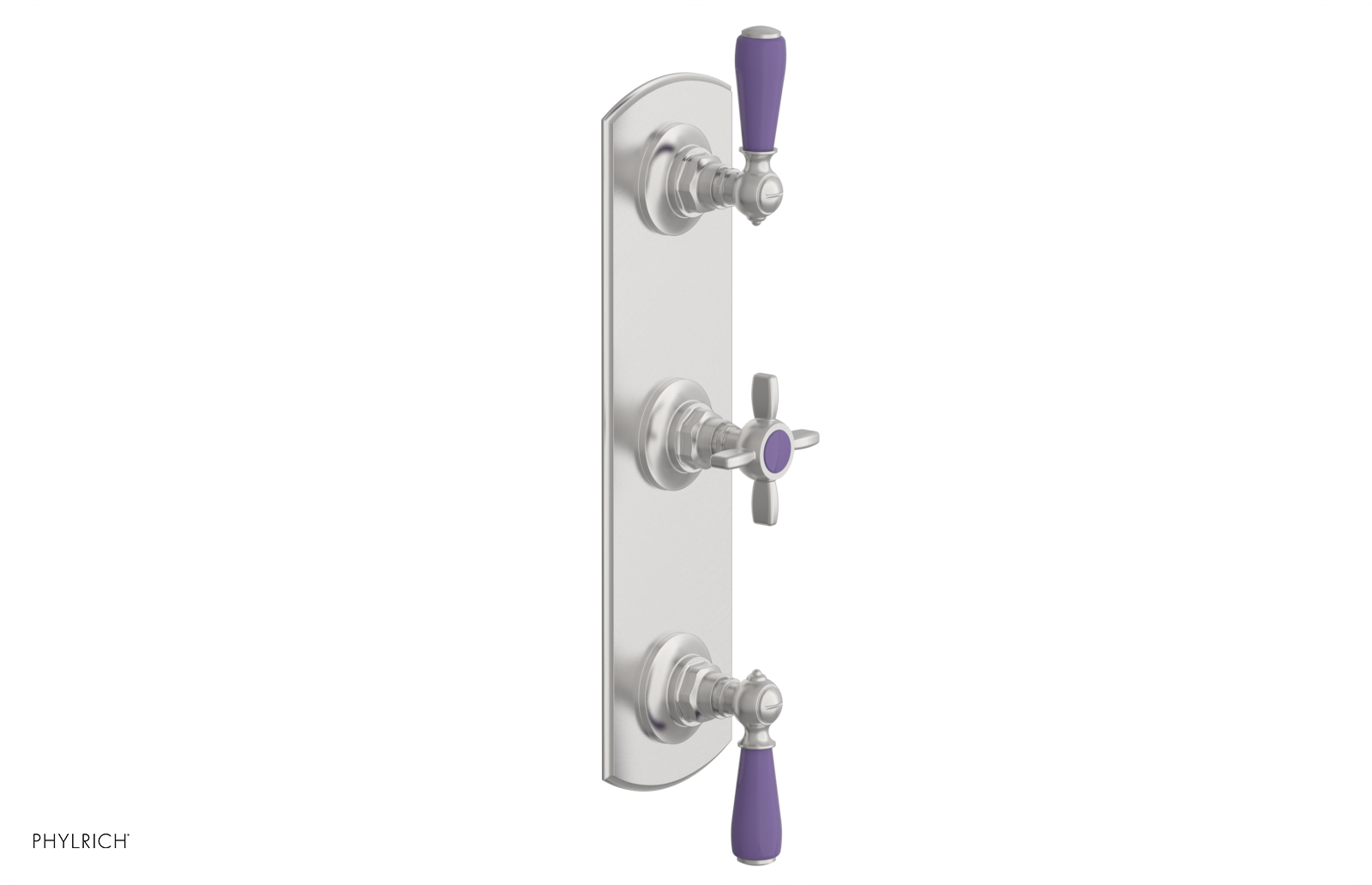 Jamestown Thermostatic Shower Valve with Dual Volume Control - Purple Accented Bathroom Fixture for Modern & Luxury Showers