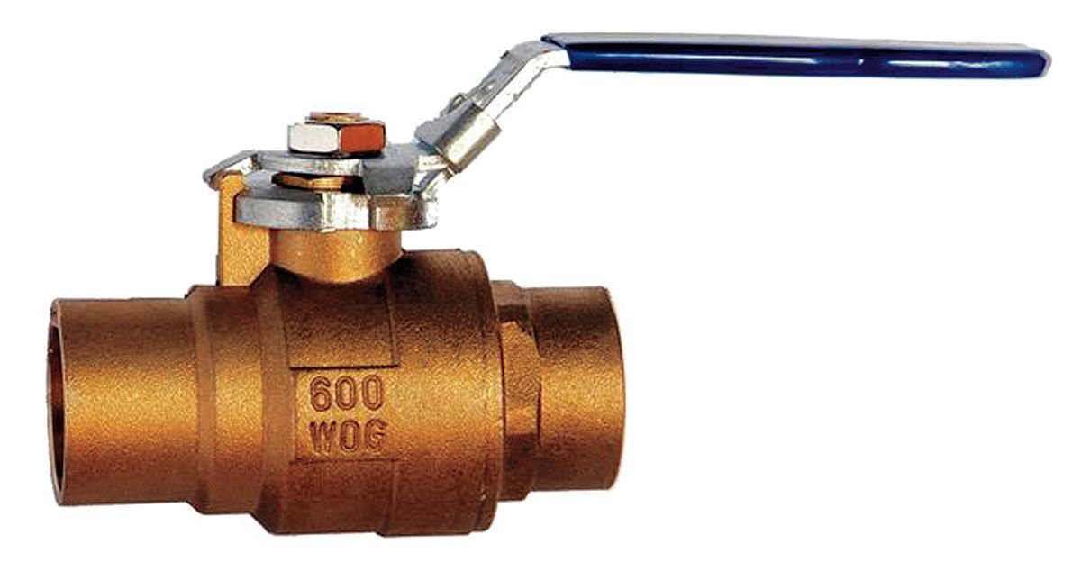Milwaukee 2 BA-485BLL Brass Ball Valve - 2 Inch Inline Solder Connection for Plumbing & HVAC Systems - Perfect for Water Supply Lines, Heating Systems & Industrial Applications