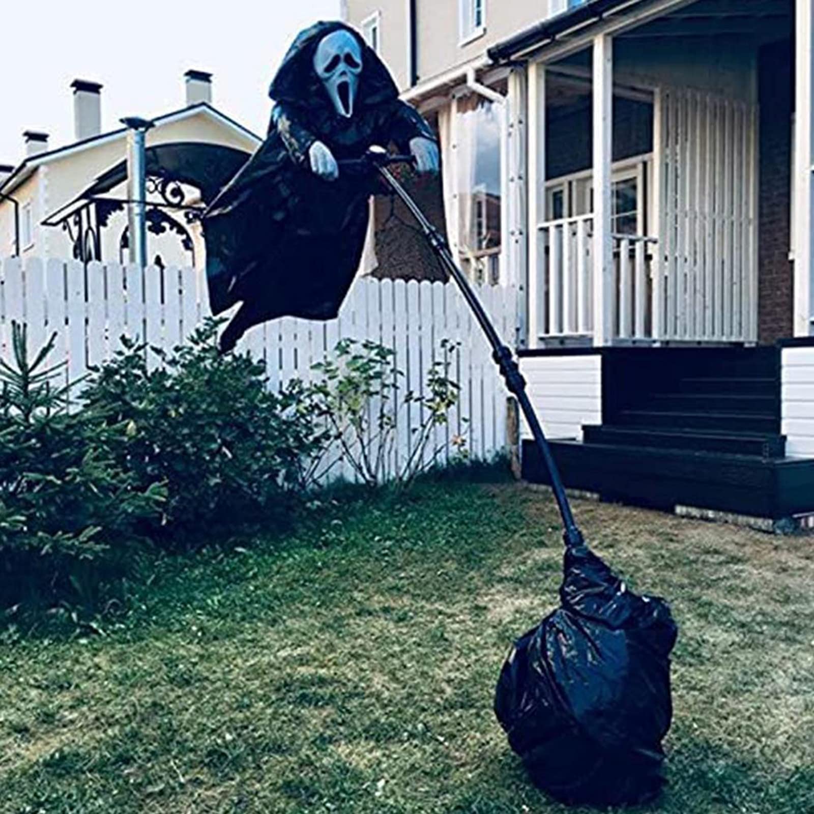 Flying Scarecrow Halloween Decorations - Realistic Ghostface & Hanging Ghost of Death Props for Outdoor Yard, Garden, Porch & Tree - Spooky Halloween Party Supplies for Haunted House & Horror Theme Decor