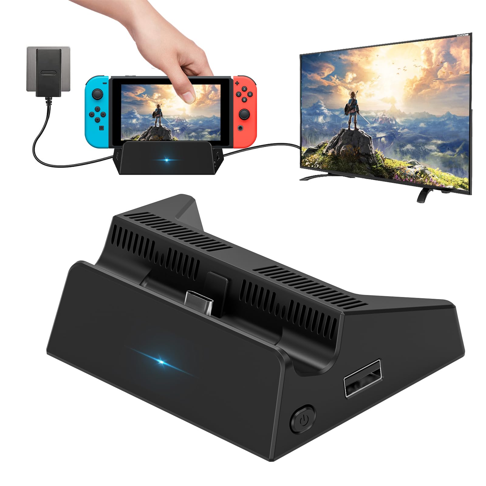 4K HDMI TV Dock for Nintendo Switch & Switch OLED - USB 3.0 Ports, Official Dock Replacement (Power Adapter Not Included) - Perfect for Home Gaming & Travel Entertainment
