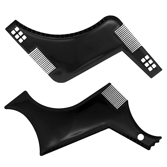 Professional Beard Shaper & Comb Kit for Men - 2-in-1 Grooming Tool for Precise Beard Styling at Home & Salon (Black) | Perfect for Daily Trimming, Shaping & Maintaining Facial Hair