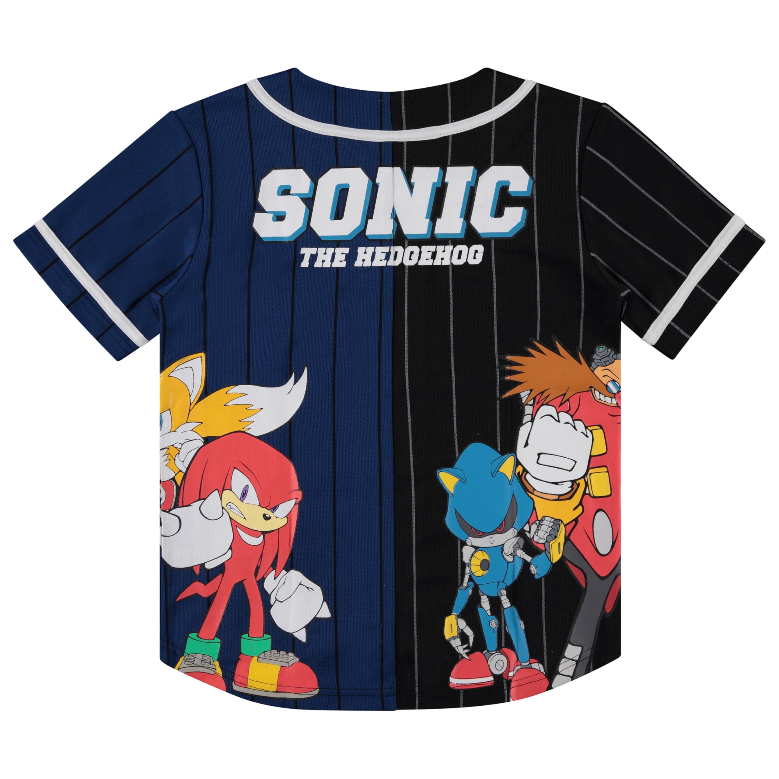 Sonic The Hedgehog Baseball Jersey T-Shirt for Boys - Kids & Youth Sizes 4-20 - Official Licensed Character Tee for School, Parties & Gaming Events