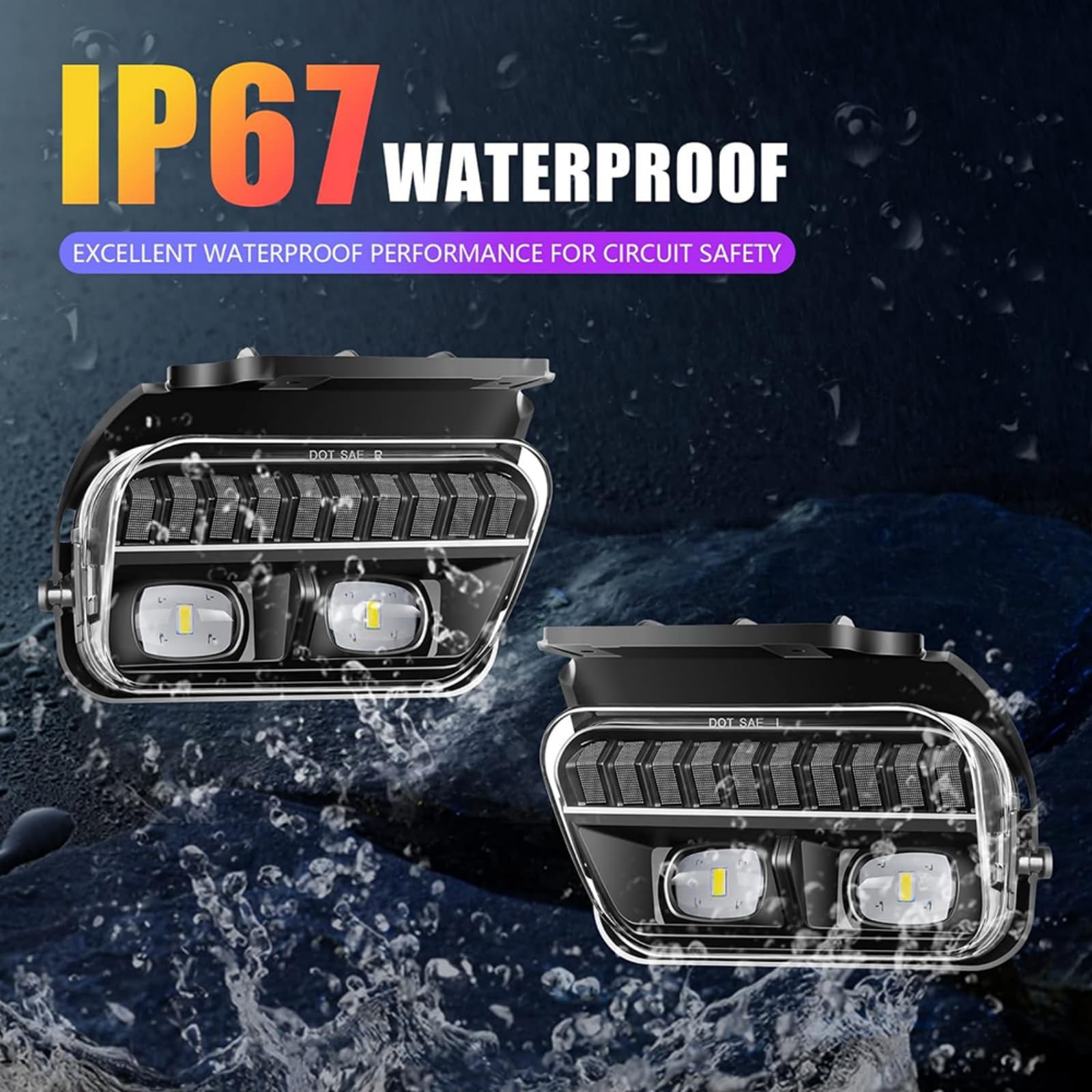 Chevy Silverado 2003-2006 & Avalanche 2002-2006 LED Fog Lights - Clear Lens Replacement Driving Lamps for Pickup Trucks | Enhanced Visibility in Foggy & Night Driving Conditions