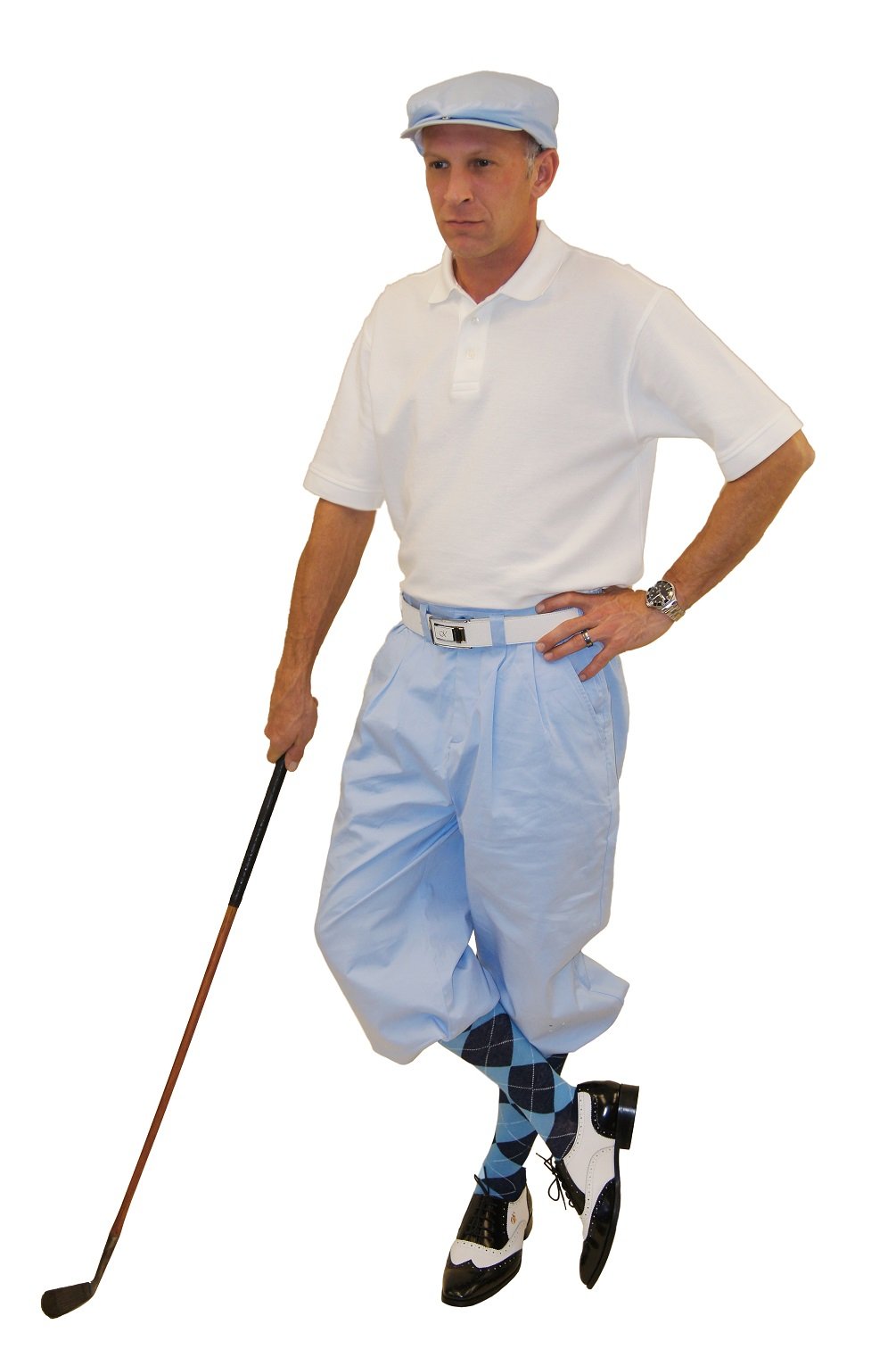 Kings Cross Carolina Blue Knickers Polo Cap and Socks Set - Stylish Matching Outfit for Golf, Tennis & Casual Wear