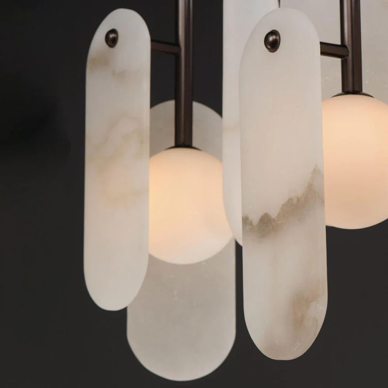 Alabaster Studio M Megalith 5-Light Modern Chandelier - Elegant Ceiling Light Fixture for Dining Room, Living Room, or Bedroom