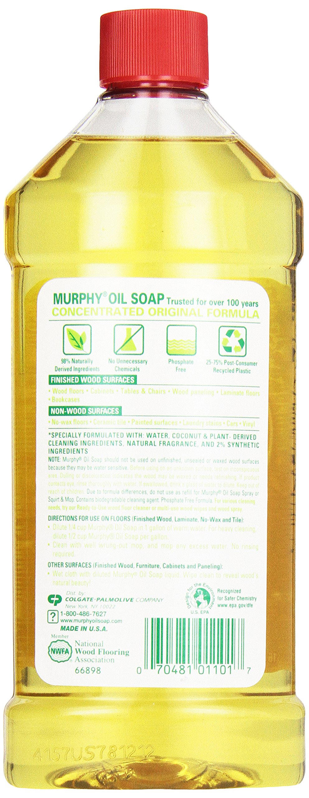Murphy's Oil Soap Wood Cleaner - 16 oz Bottle | All-Natural Wood Floor & Furniture Cleaner | Safe for Hardwood, Laminate & Wood Surfaces | Perfect for Home Cleaning & Maintenance
