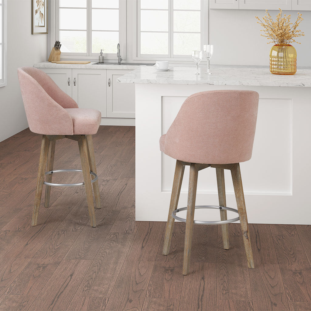 Swivel Counter Stool with Adjustable Height - Modern Bar Stools for Kitchen Island, Breakfast Nook & Home Bar - Comfortable 360-Degree Rotating Seat for Dining & Entertaining