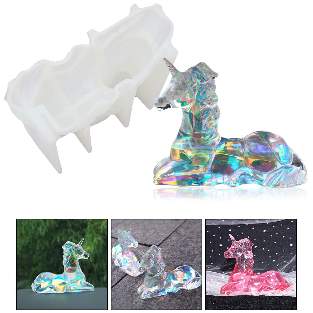 Premium Silicone Resin Molds for DIY Crafts - Animal Cube Epoxy Molds (Unicorn, Bear, Rabbit, Deer, Dog, Pig, Cat, Wolf) - Perfect for Making Keychains, Handmade Candles & Resin Art Projects - Great for Home Decor, Gift Making & Craft Enthusiasts