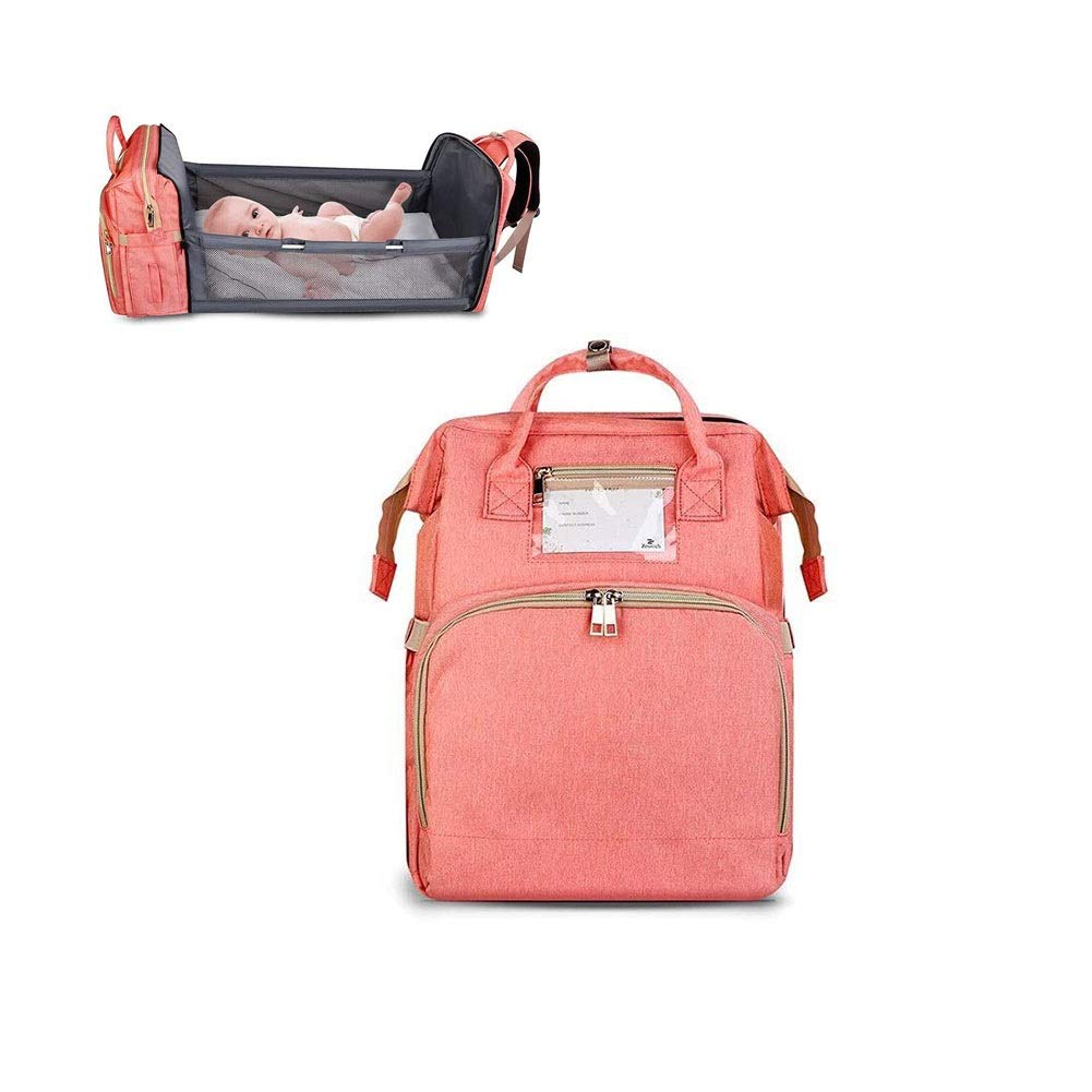 Adjustable Baby Diaper Bag Backpack with Foldable Changing Station - Large Storage Space for Travel, Baby Girls & Boys (Pink) - Perfect for On-the-Go Parents, Daycare & Family Outings