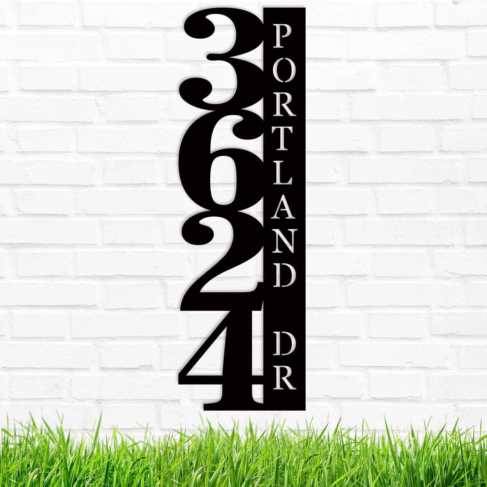 Custom Metal House Number Sign - Personalized Address Plaque for Outdoor Use (20