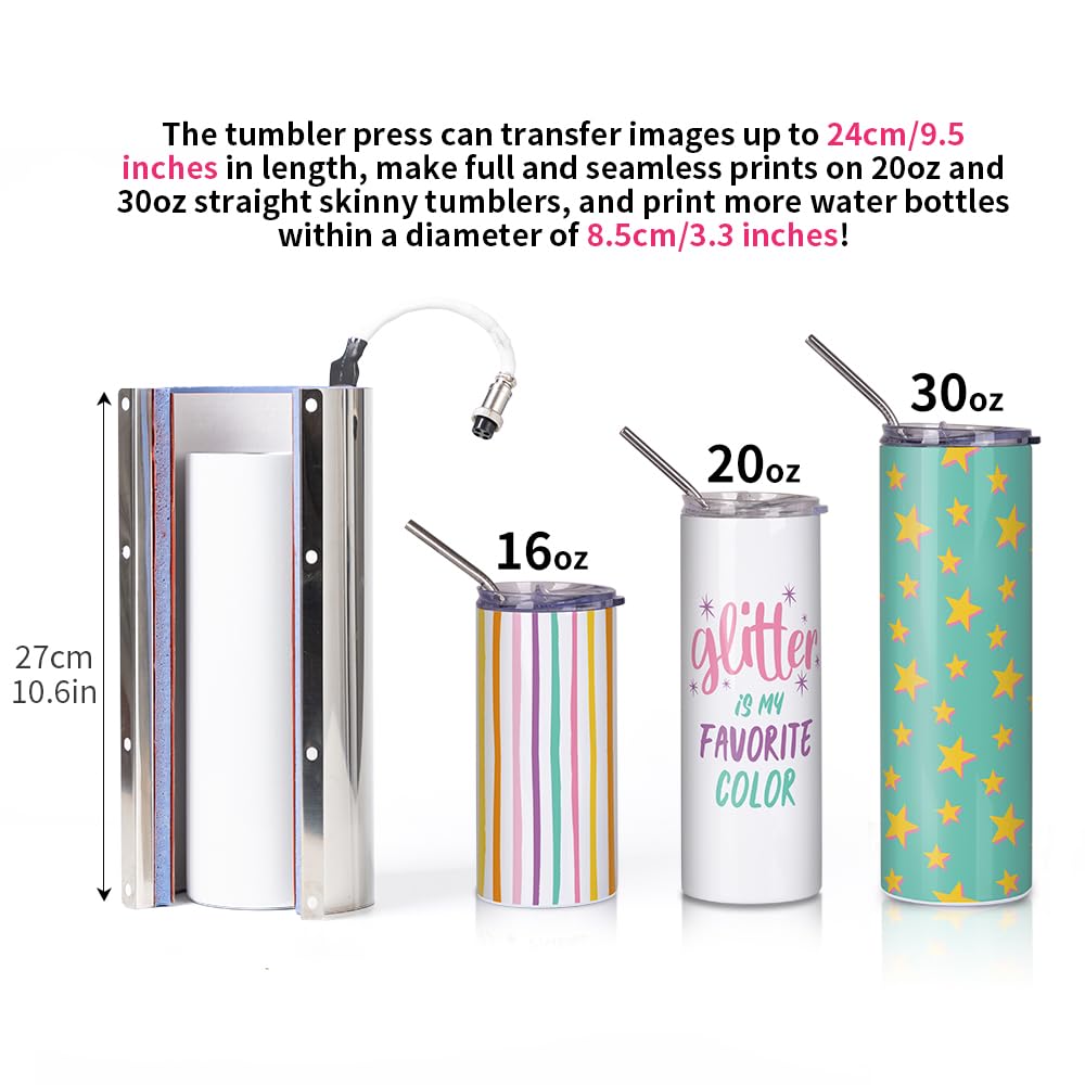 Craft Express Sublimation Tumbler Press Machine for Stainless Steel Tumblers & Skinny Bottles – DIY Heat Transfer Tool for Custom Gifts, Personalized Drinkware & Retail Products – Perfect for Home Crafting, Small Business & Etsy Sellers