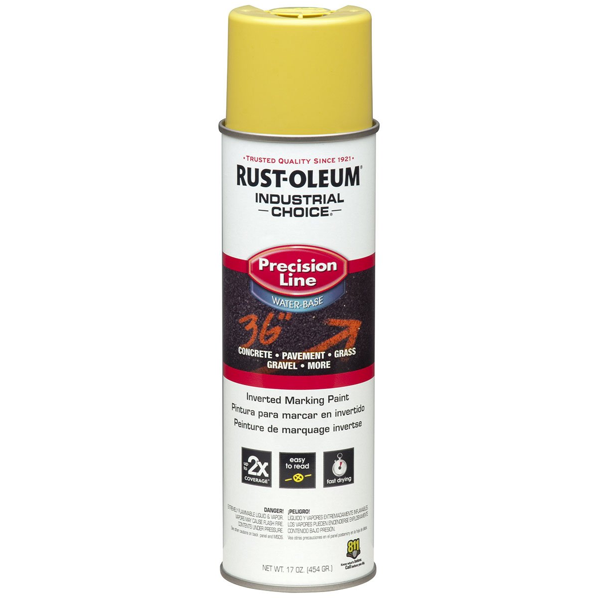Rust-Oleum High Visibility Yellow Inverted Marking Paint - 12 Pack (Case of 12) #203034 - Ideal for Road Marking, Construction Zones & Safety Signage