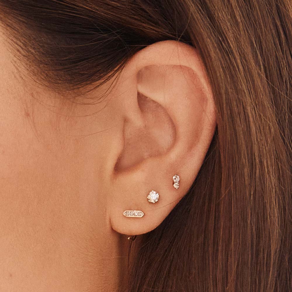 10k Gold Diamond Twin Cluster Stud Earrings for Women - Elegant & Sparkling Jewelry for Parties, Weddings & Special Occasions