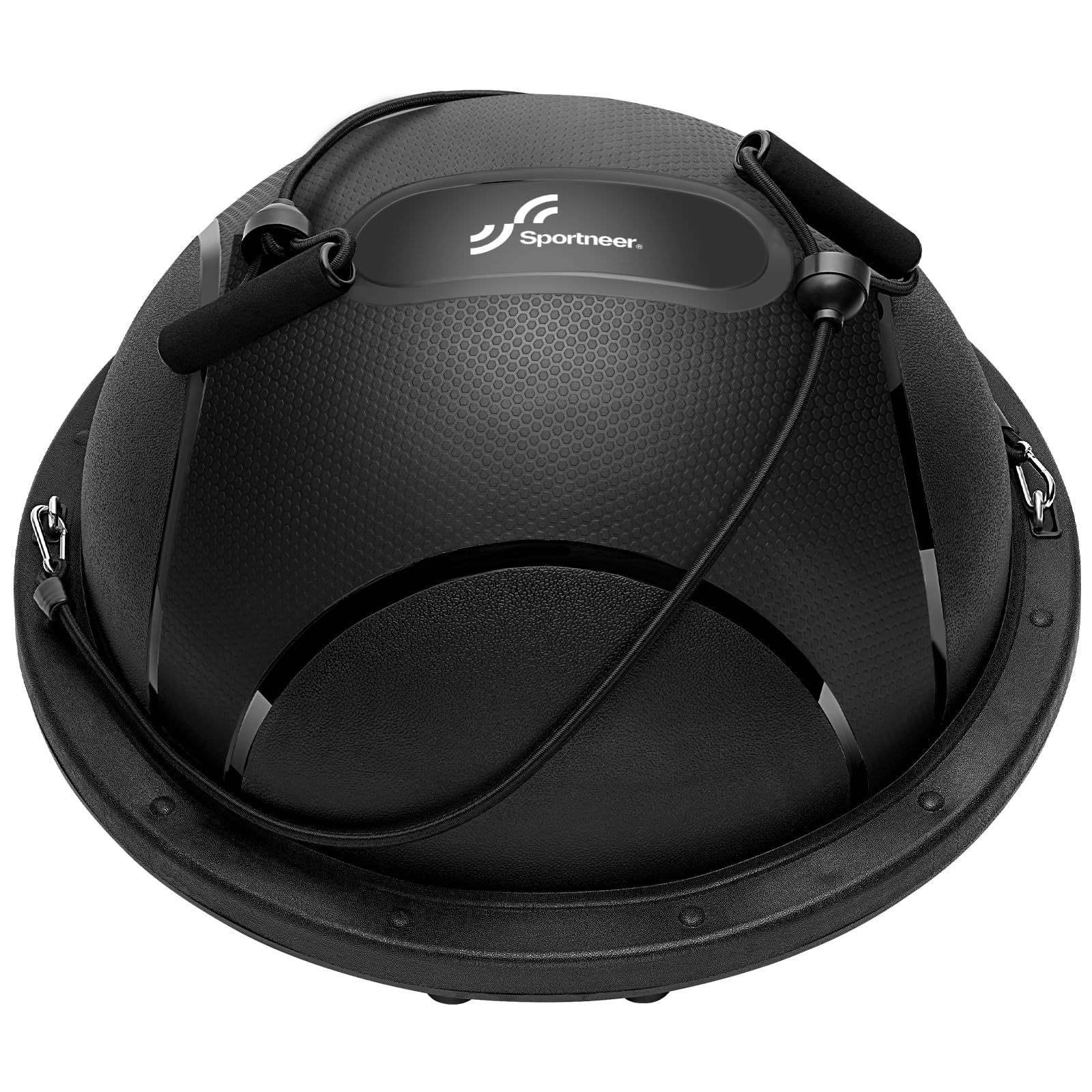 Sportneer Half Balance Ball - Inflatable Exercise Ball Trainer with Resistance Bands & Pump - Non-Slip Yoga Ball for Stability, Core Training, Physical Therapy - Home Gym Equipment for Yoga, Pilates, Fitness & Rehabilitation Workouts