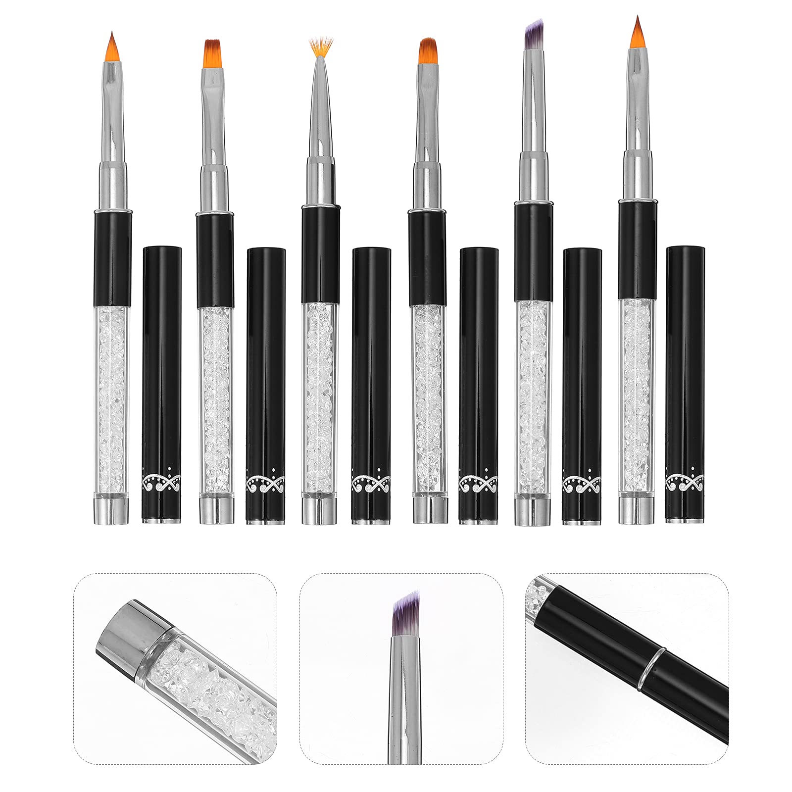 6Pcs Professional Nail Art Brushes Set - Fine Liner Brush for Manicure, Nail Design, DIY Salon & Home Use - Perfect for Gel Polish, Acrylic Nails & Detailed Nail Art Creations