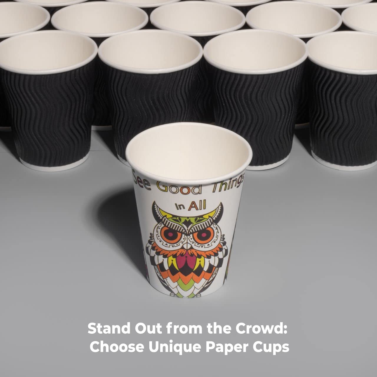 200-Pack 8 oz Compostable Paper Cups | Eco-Friendly Disposable Coffee & Cold Beverage Cups | Rolled Rims for Espresso, Tea & Office Use | Recyclable & Semi-Colored Design | Perfect for Parties, Cafes & Workplaces