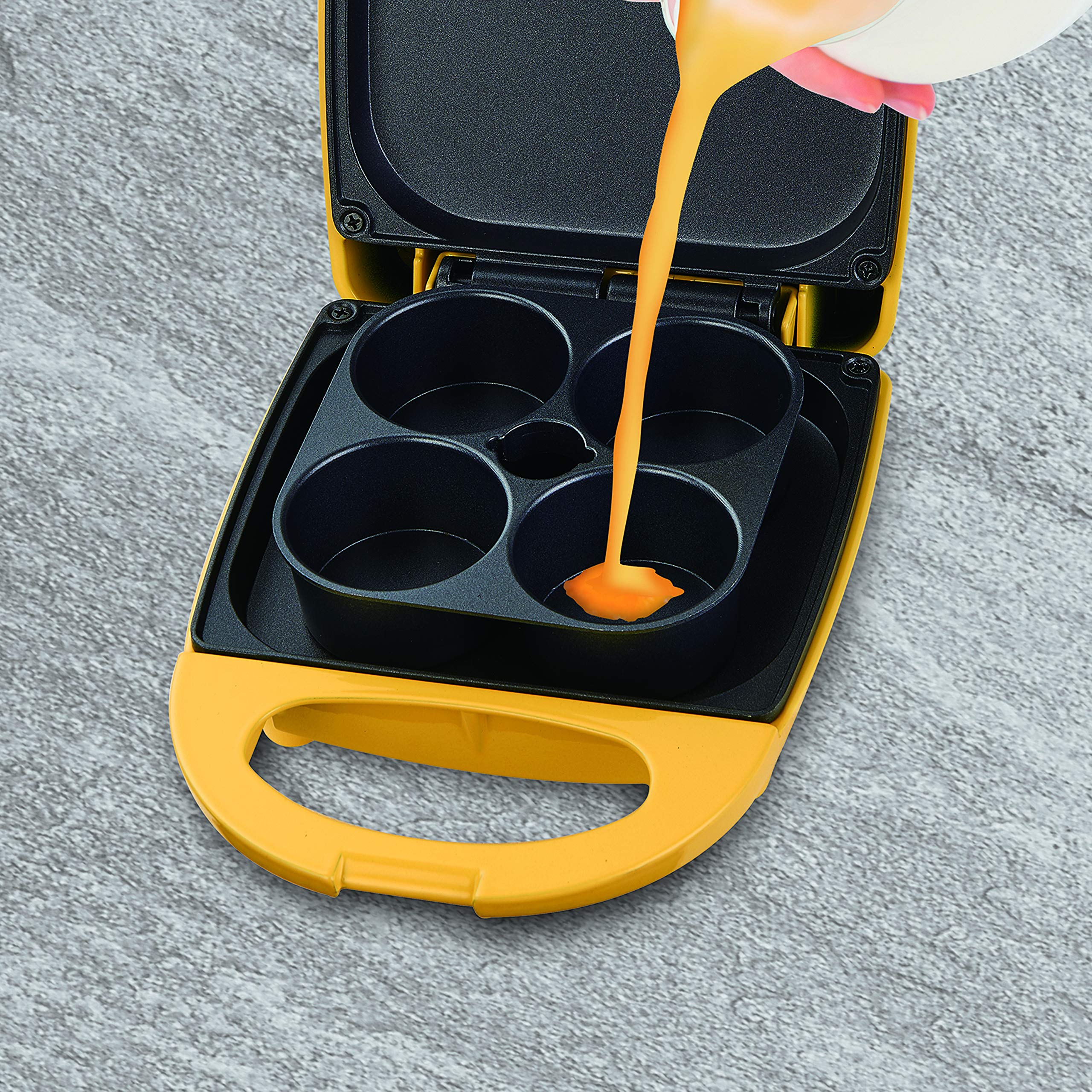 Salton Egg Bite Pie Maker - Nonstick Electric Mini Pie Maker for Egg Bites, Quiches & Tarts - Perfect for Breakfast, Brunch & Party Snacks (Yellow)