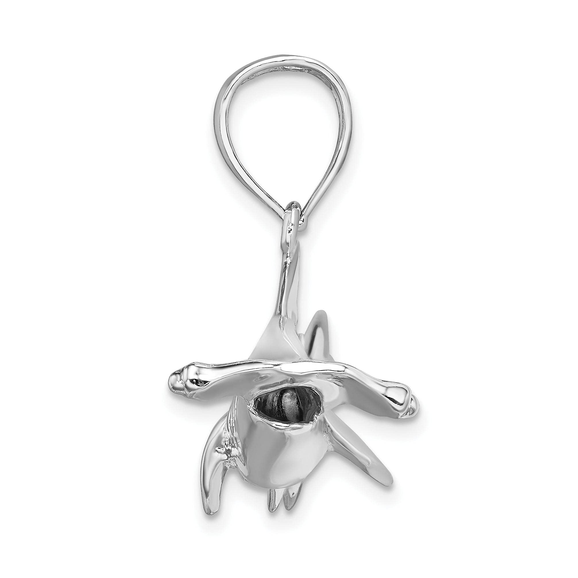 925 Sterling Silver Nautical Sea Life Charm - 3D Hammerhead Shark Pendant for Jewelry Making, Necklace & Bracelet - Perfect for Beach Lovers, Ocean Themed Gifts & Marine Life Enthusiasts
