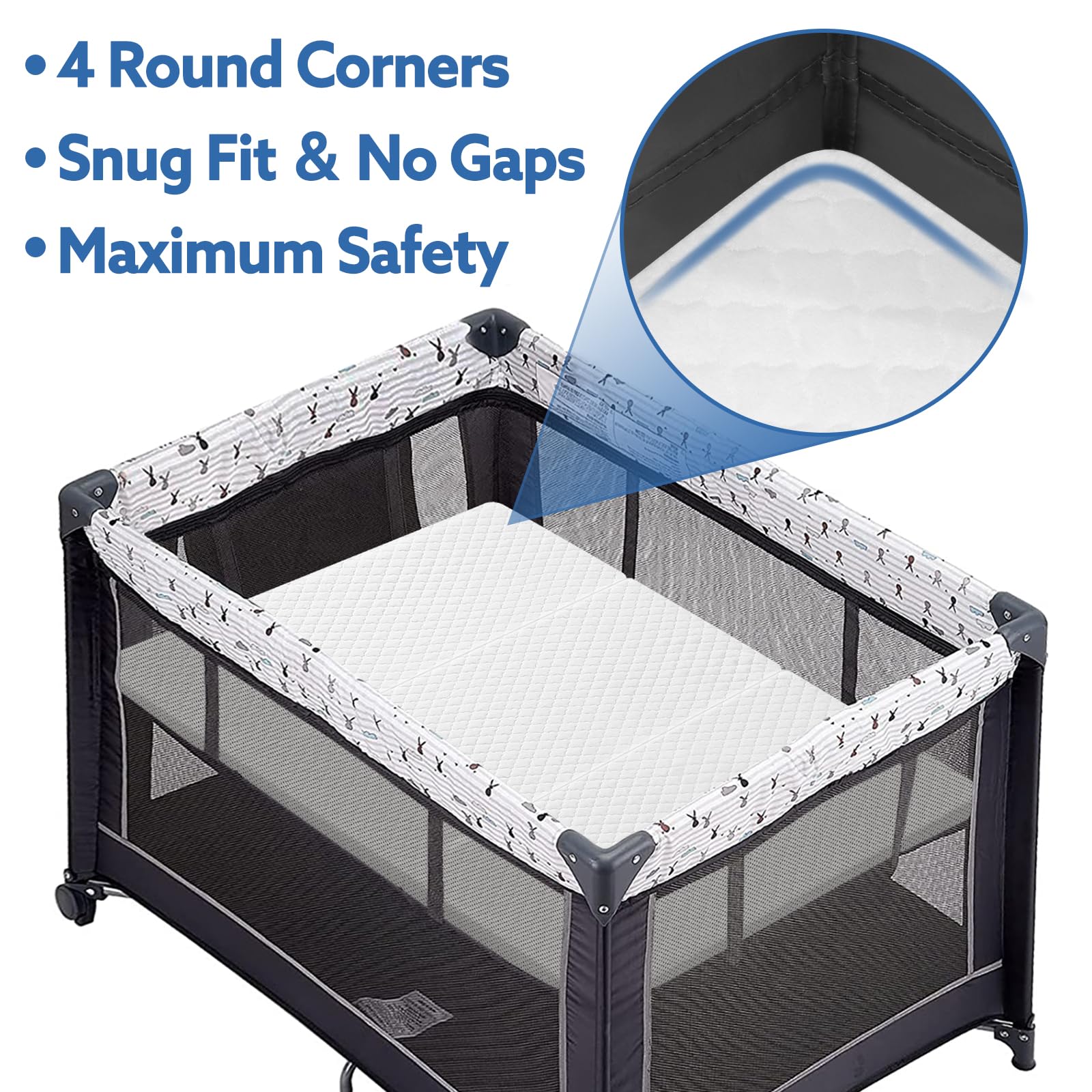 **Waterproof Trifold Pack and Play Mattress Pad 38