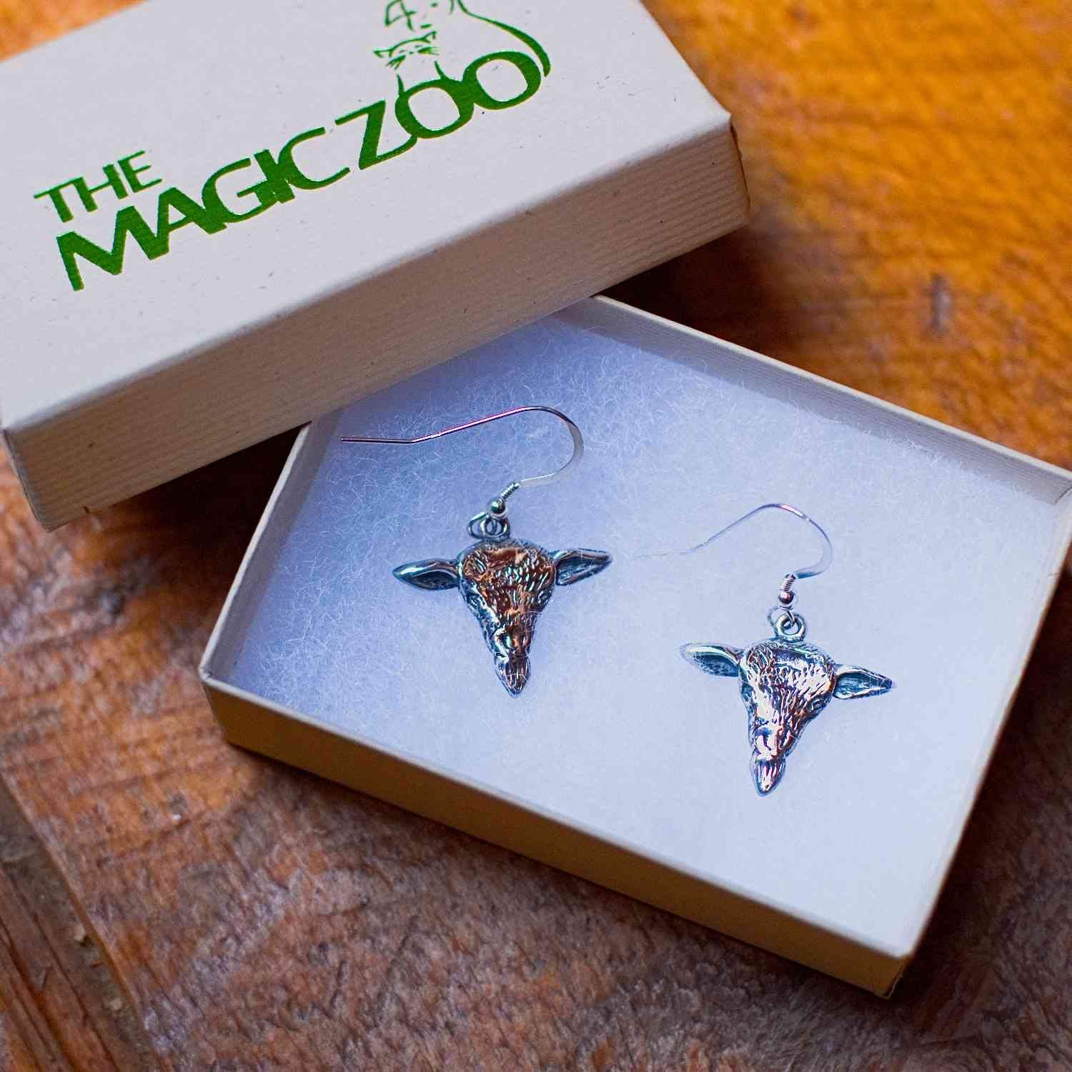 Magic Zoo Sterling Silver Goat Earrings - Elegant Animal Jewelry for Women | Perfect Gift for Birthday, Christmas & Everyday Wear