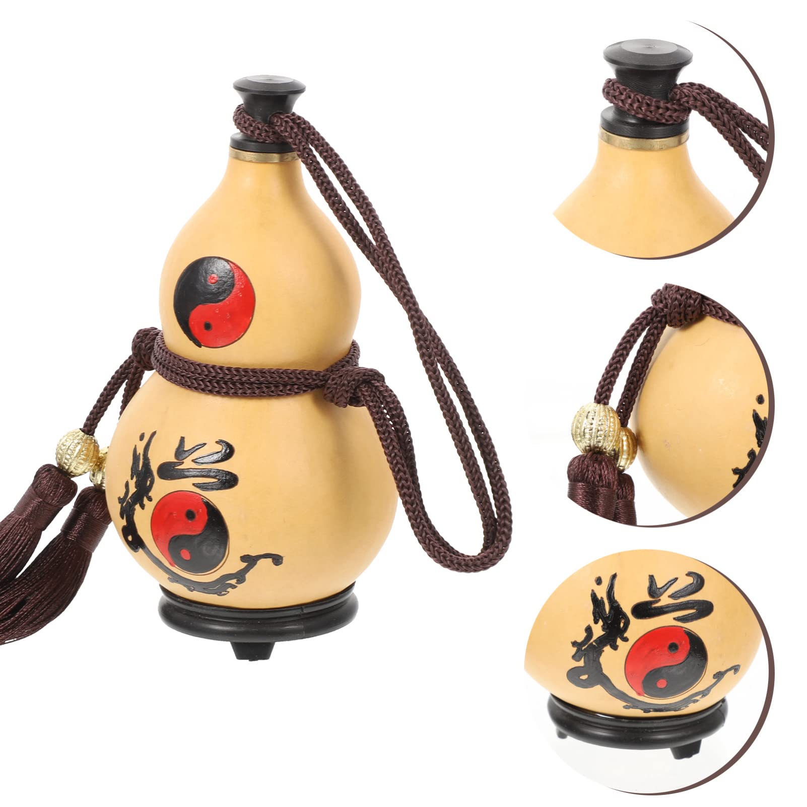 BESTonZON Natural Gourd Craft Decor Wine & Water Bottle with Sealed Lid - Perfect for Home Decor, Camping, and Outdoor Adventures