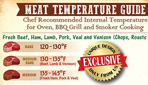 Kitchen Baking & BBQ Magnet Set - Big Font Conversion Chart & Meat Guide for Cooking Gifts