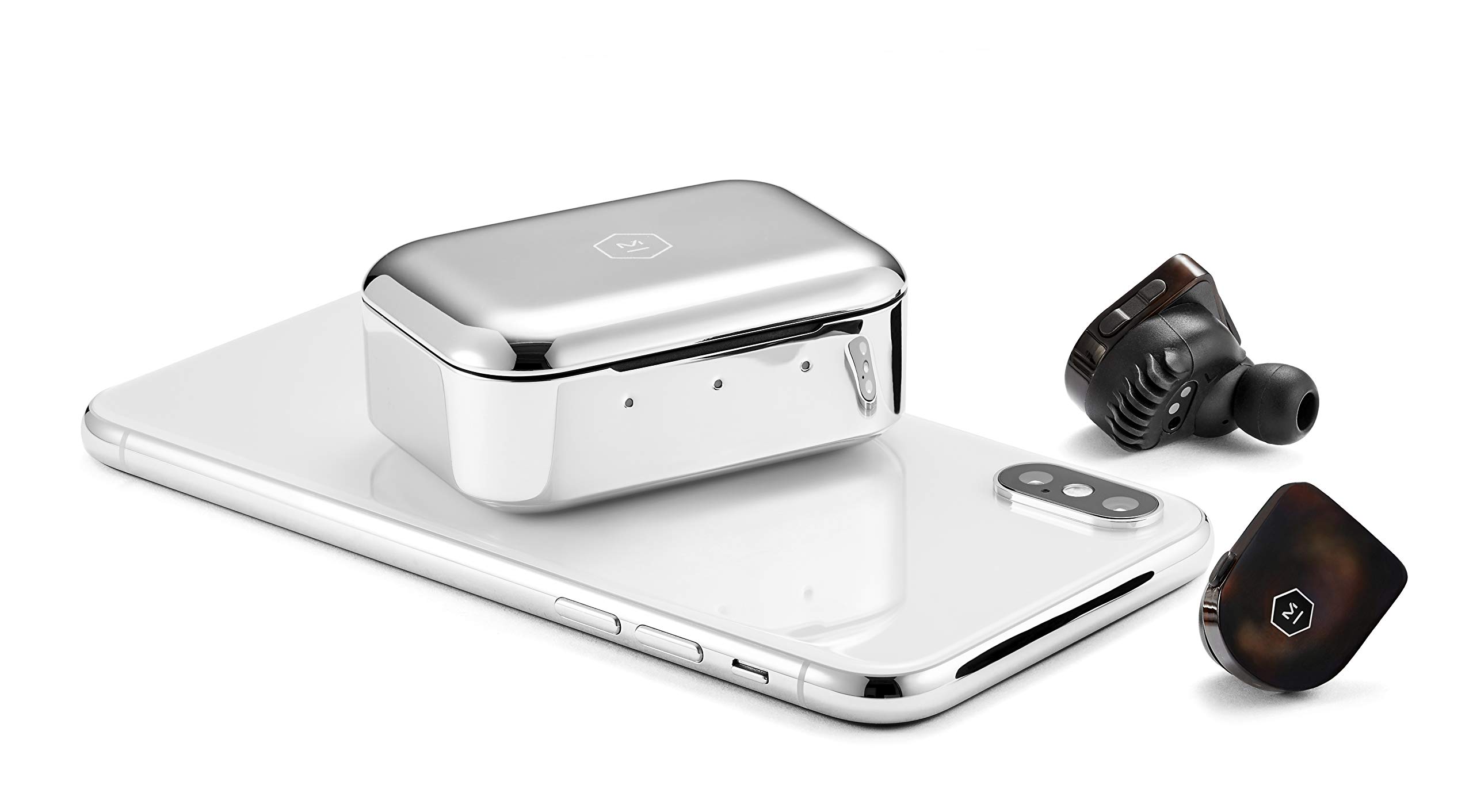 Master & Dynamic MW07TS True Wireless Earbuds - Bluetooth 5.0 Noise Isolating Headphones with Premium Sound, Lightweight Comfort & Tortoiseshell Design - Perfect for Commuting, Workouts & Travel