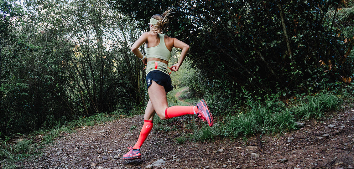 Compressport Unisex R2 3.0 Calf Sleeves - High Performance Compression Leg Sleeves for Running, Cycling & Recovery - Fluorescent Red/White with Reflective Strips - Ideal for Marathon, Workout & Sports Recovery