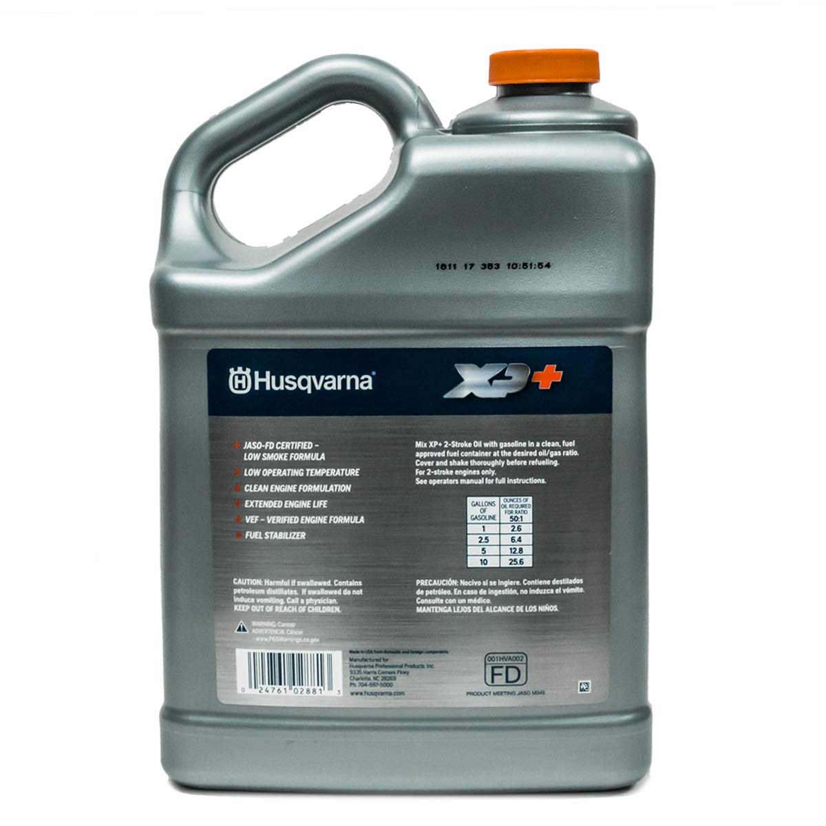 Husqvarna 4PK Genuine OEM XP 2-Stroke Engine Oil - 1 Gallon (593152305) - Premium Lubricant for Chainsaws, Trimmers & Outdoor Power Equipment