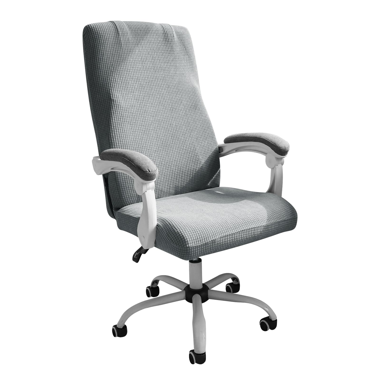 FORCHEER Stretchable XL Office Chair Cover - Big & Tall Computer Chair Protector, Light Grey (Medium) - Perfect for Home Office, Gaming & Conference Rooms