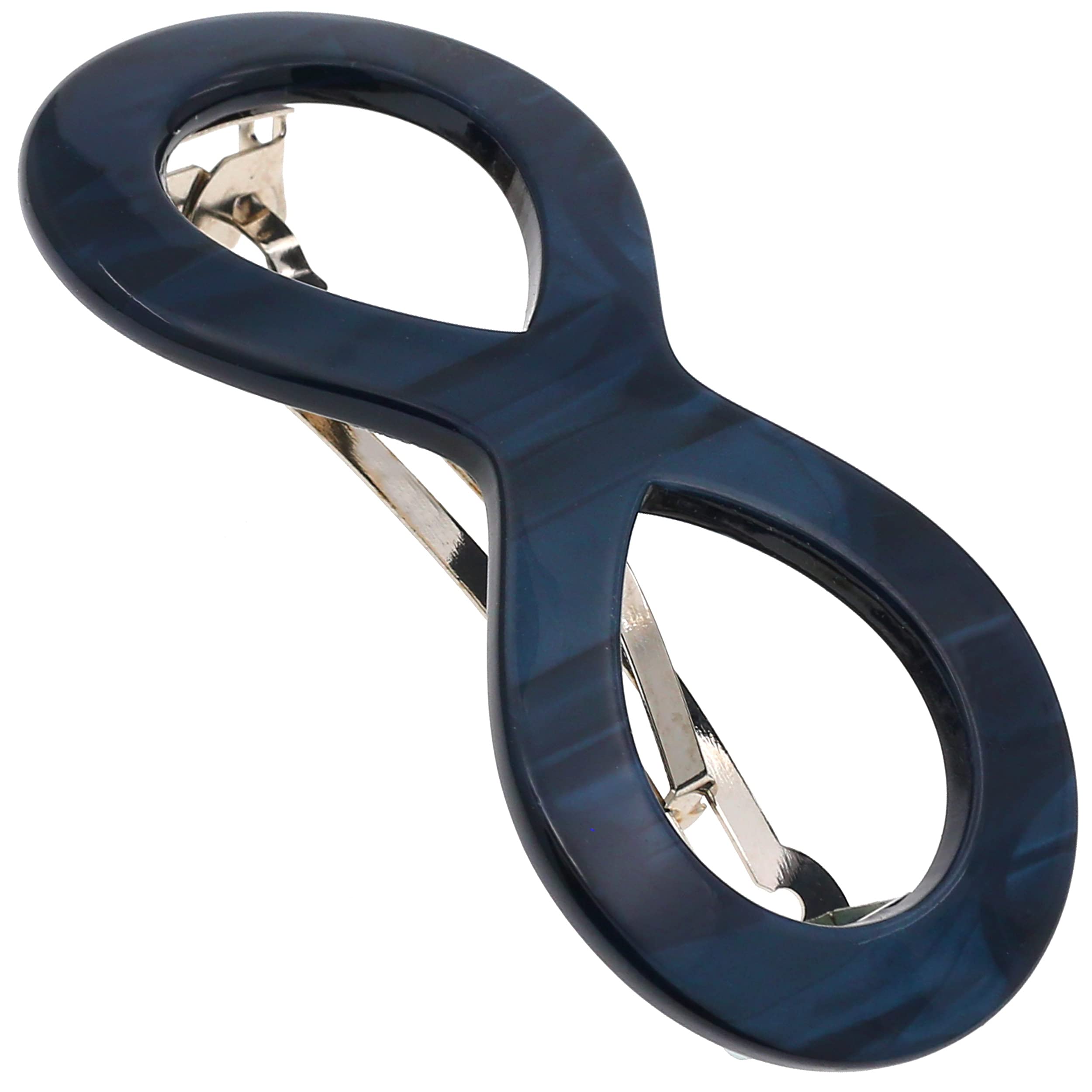 Camila Paris CP3275 French Hair Barrette Clip - Handmade Blue Hair Clips for Women & Girls, Strong Hold No Slip Grip, Durable Styling Accessory Made in France | Perfect for School, Weddings & Everyday Wear
