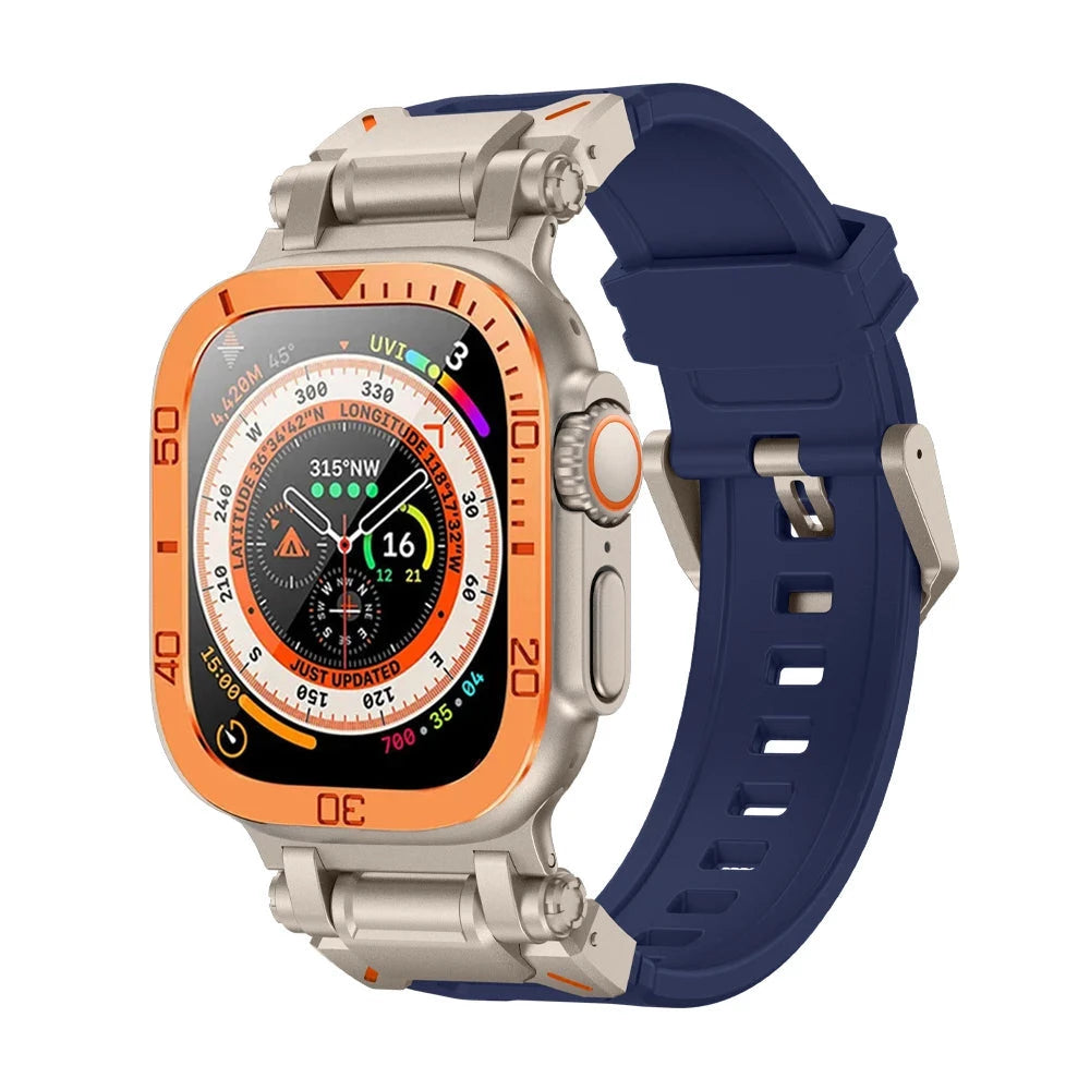 Durable Silicone Band with Stainless Steel Case & Tempered Glass - Perfect for Outdoor Sports, Fitness & Everyday Wear