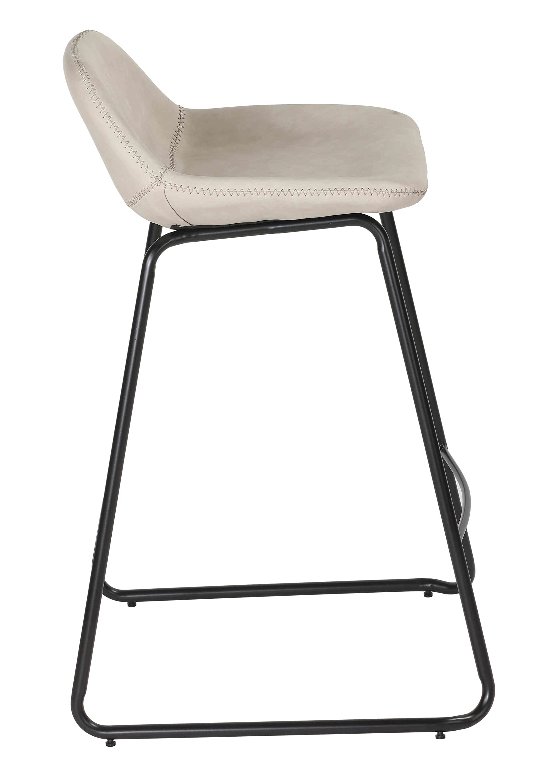 Cortesi Home Ava Counter Stools Set of 2 - Modern Grey Bar Stools for Kitchen Island, Breakfast Bar & Dining Counter - Adjustable Height & Comfortable Seating