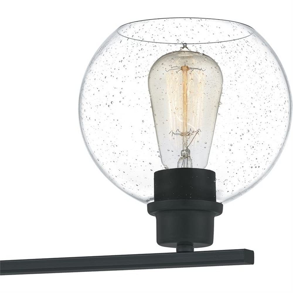2-Light Transitional Vanity Light Fixture - Matte Black Bathroom Sconce with Clear Glass Shades - Perfect for Bathroom, Powder Room & Dressing Area Lighting - Model 71-Bel-3383659
