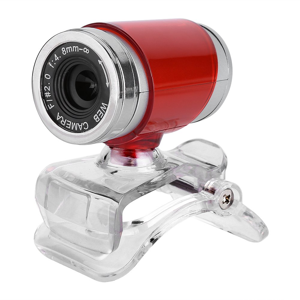 Ciciglow 12MP HD Webcam with Microphone - 360 Degree Rotating USB Clip-on Web Camera for Laptop & Desktop (Red/Silver) - Perfect for Video Conferencing, Online Classes & Live Streaming