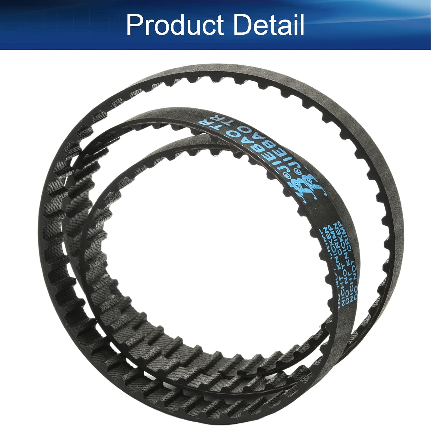 Heyiarbeit 240XL Rubber Timing Belt - 5.08mm Pitch, 10mm Width - Industrial Synchronous Closed Loop Belt for 3D Printers, CNC Machines & Robotics (Black, 2-Pack) - Perfect for Precise Motion Control & Power Transmission