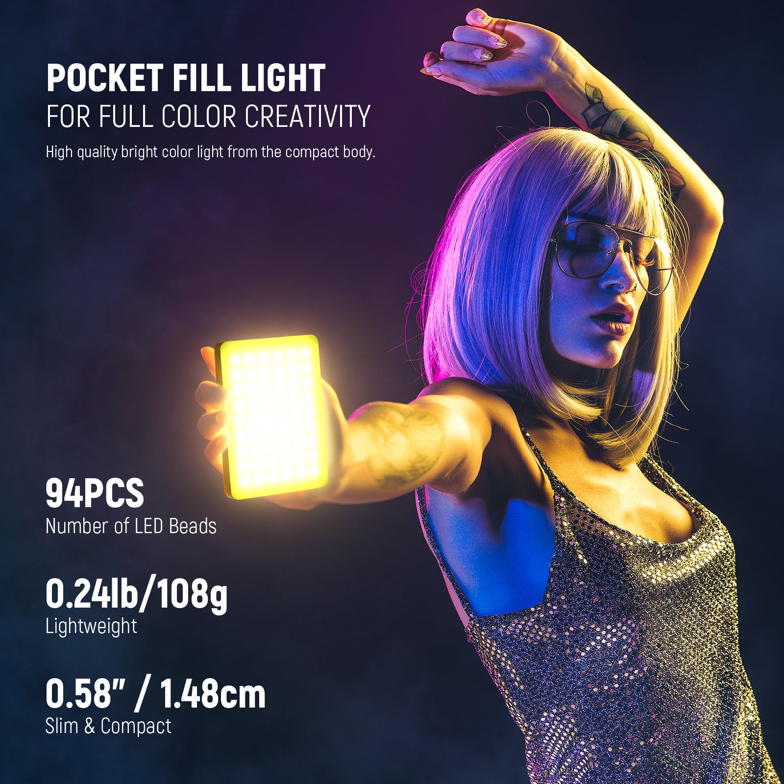 NEEWER VL67C Smartphone Selfie Light with APP Control - Adjustable LED Ring Light for YouTube, TikTok & Instagram Live Streaming & Photography