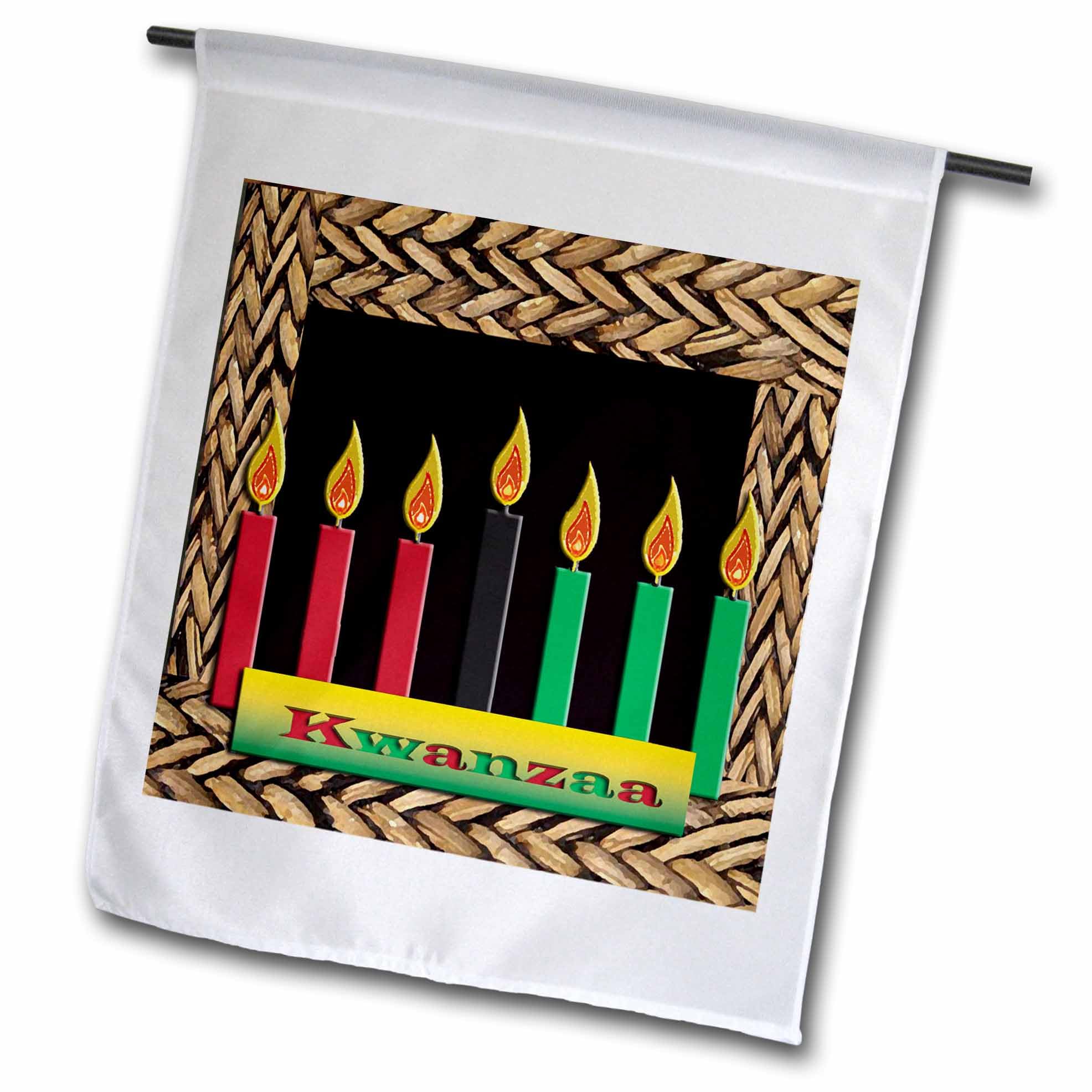 3dRose Beverly Turner Design - Kwanzaa Candles Garden Flag 12x18 Inch | Holiday Outdoor Decoration for Kwanzaa Celebration, Yard & Patio Decor