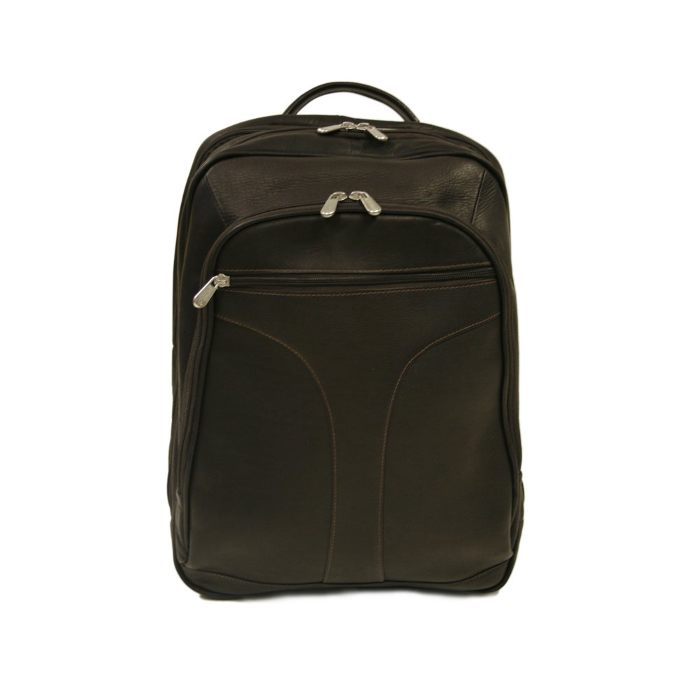 Piel Leather Checkpoint Friendly Urban Backpack for Men & Women - Stylish Chocolate Brown Laptop Bag for Work, Travel & College - TSA Approved Business Backpack with USB Charging Port
