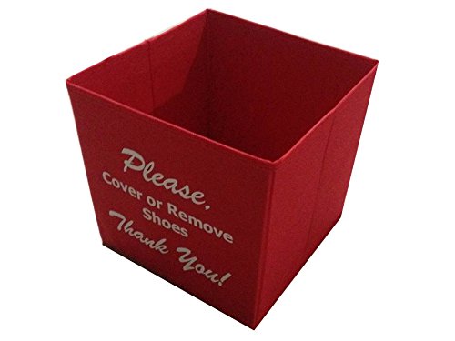 Alexi Ricci Red Bootie Box - Collapsible Shoe Cover Storage Organizer for Disposable & Reusable Shoe Covers | Perfect for Medical Offices, Hospitals, Clean Rooms & Home Use