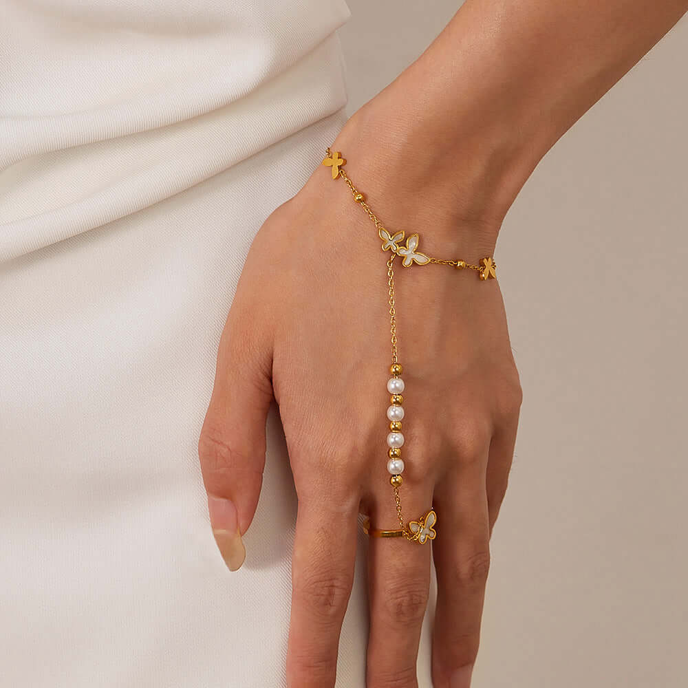 Y2K Evil Eye Hand Chain Bracelet for Women - Trendy Boho Adjustable Hand Jewelry for Protection & Style - Perfect for Festivals, Parties, and Layering with Other Bracelets