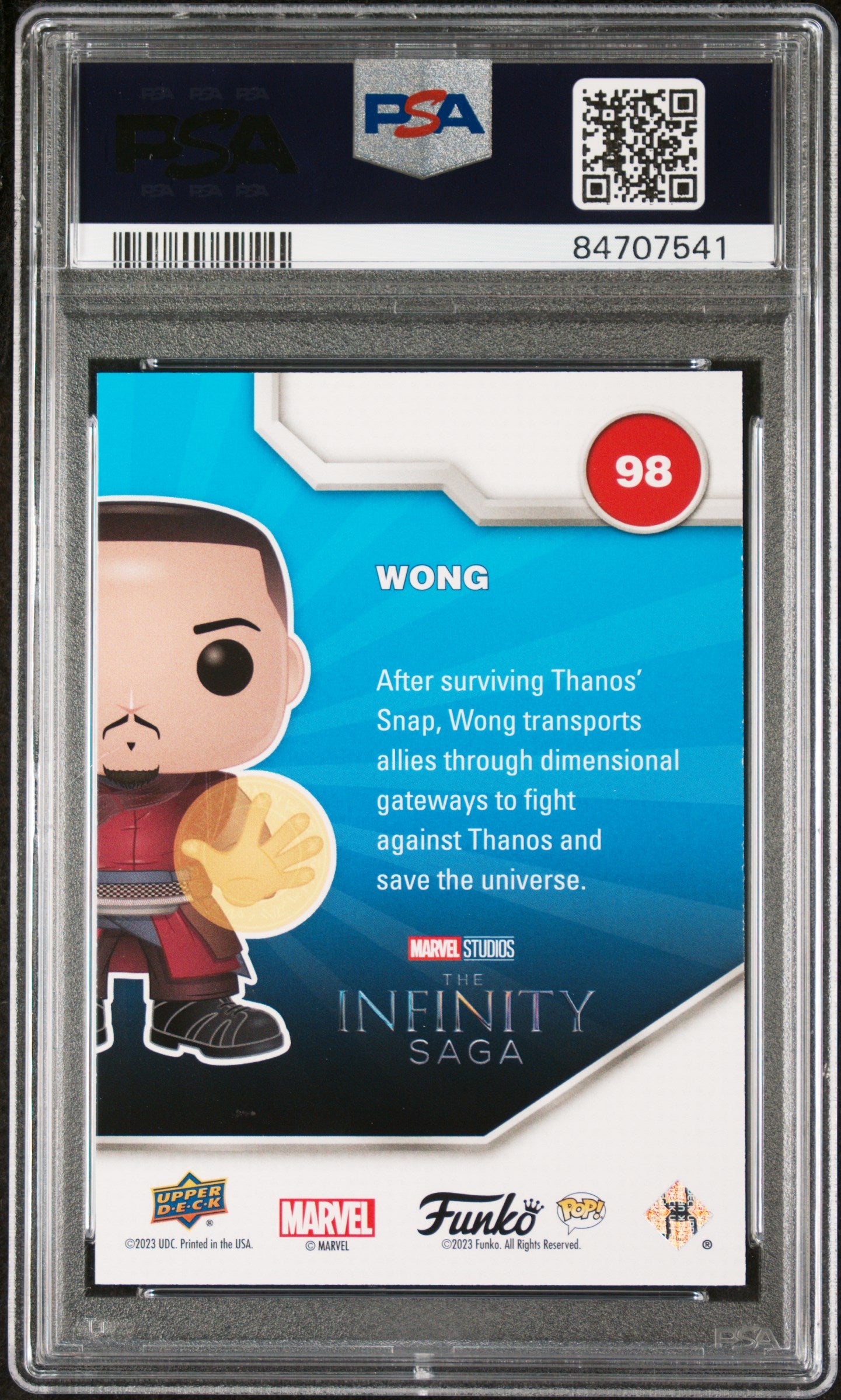 2023 Upper Deck Funko Pop Marvel Wong Convention Exclusive #98 PSA 10 Graded Collectible - Perfect for Marvel Fans, Pop Vinyl Collectors & Display