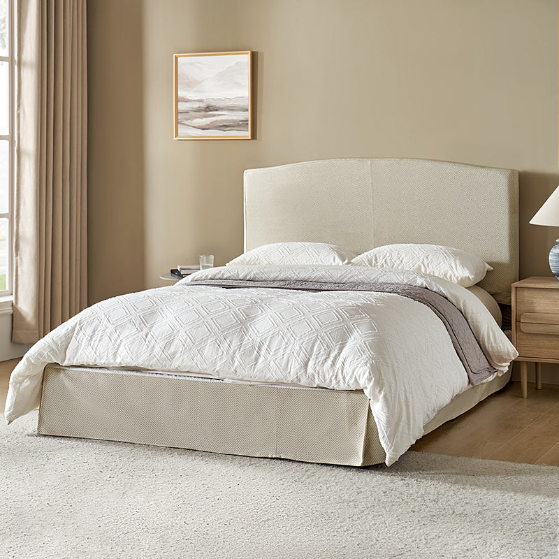 Amadeus Upholstered Platform Bed with Removable Washable Slipcover - Queen Size Bed Frame for Modern Bedroom Decor | Perfect for Master Bedroom, Guest Room & Apartment Sleeping
