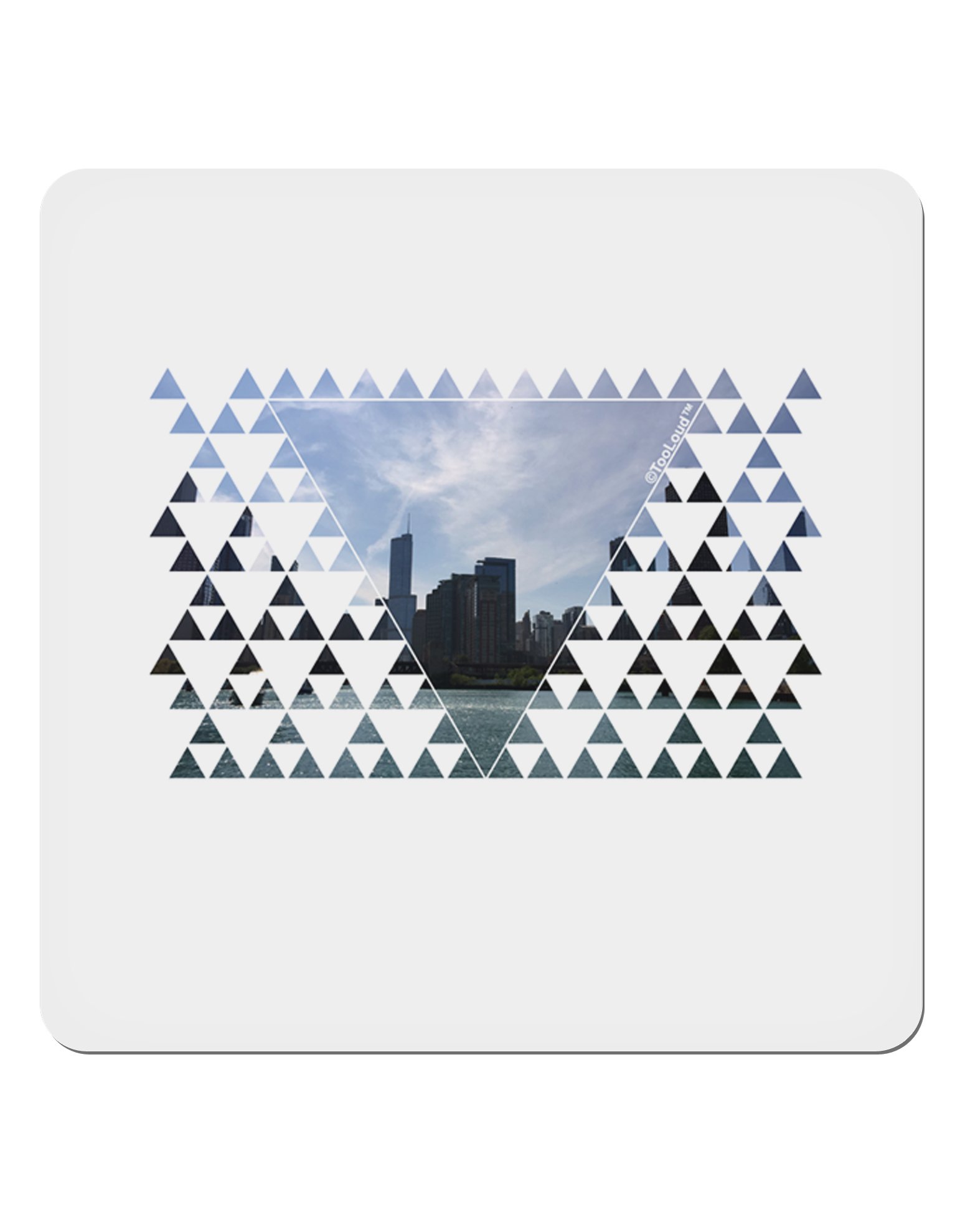 TOOLOUD Chicago Triangles 4x4 Inch Square Stickers - 4 Pack Waterproof Vinyl Decals for Laptop, Water Bottle, Bumper, Computer, Phone - Perfect for DIY Decor, Personalizing Tech & Travel Accessories
