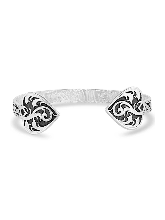 Montana Silversmiths BC4880 Women's Ace of Hearts Sterling Silver Cuff Bracelet - Perfect for Valentine's Day Gifts, Anniversary Presents & Everyday Elegance