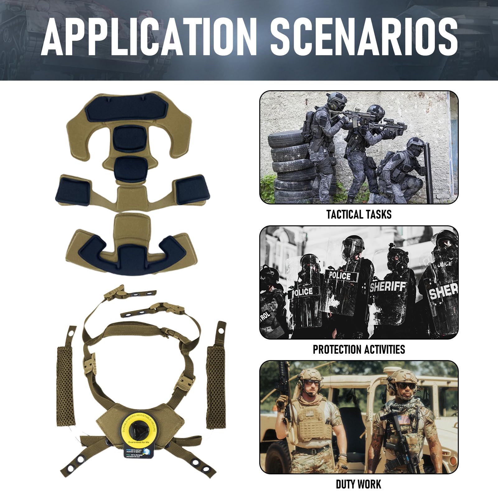 Premium Tactical Helmet Padding Kit - Military Grade Comfort & Impact Protection for Airsoft, Paintball & Outdoor Activities