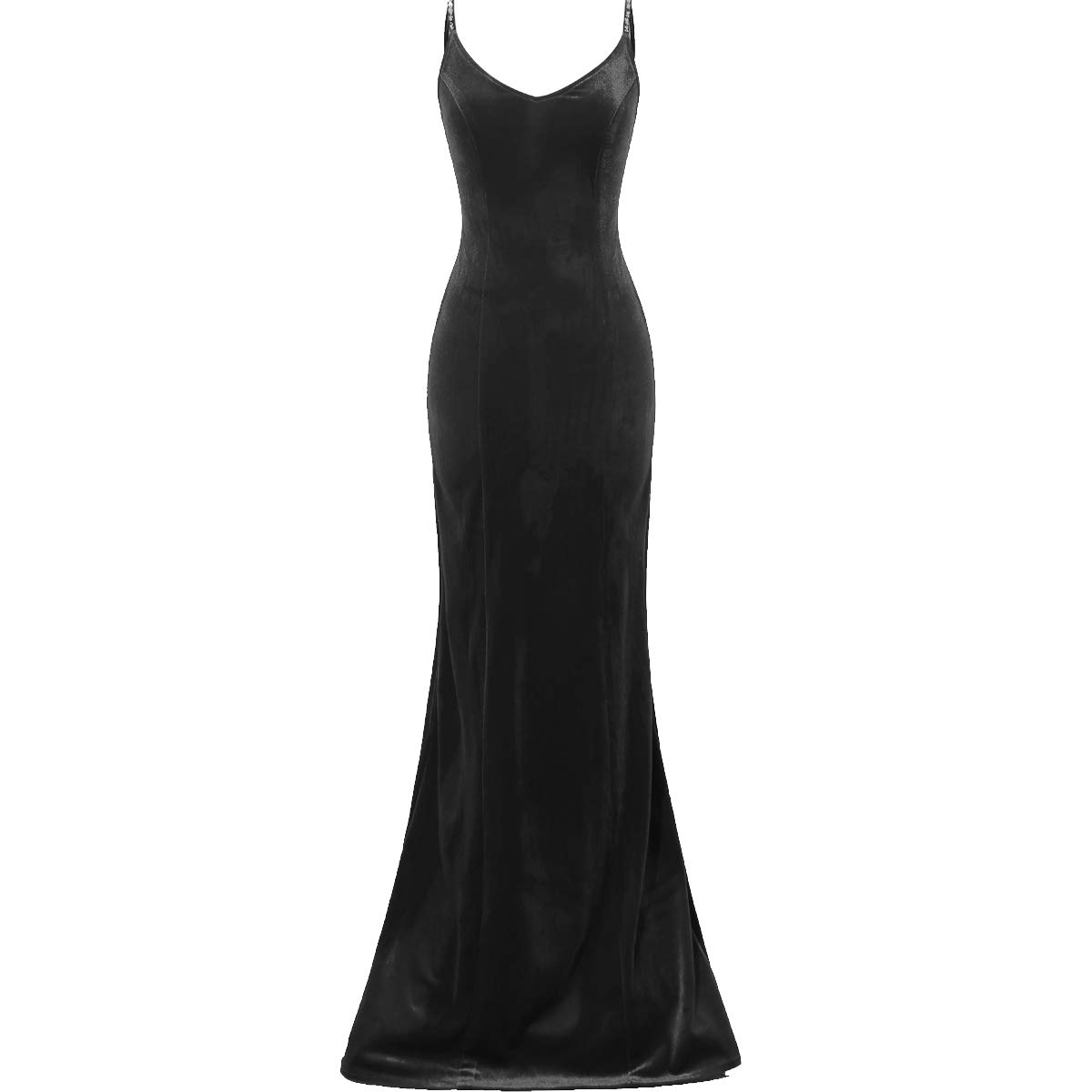 TTYBridal V-Neck Velvet Prom Dress Long Formal Evening Gown with Beading - Elegant Homecoming, Wedding Guest & Cocktail Party Dress for Women | V15
