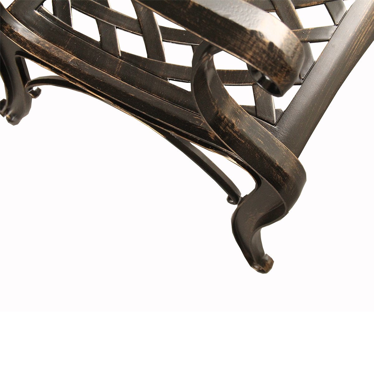 Modern Outdoor Mesh Cast Aluminum Bronze Patio Dining Chair - Oakland Living - Durable & Weather-Resistant for Backyard, Poolside & Garden Relaxation
