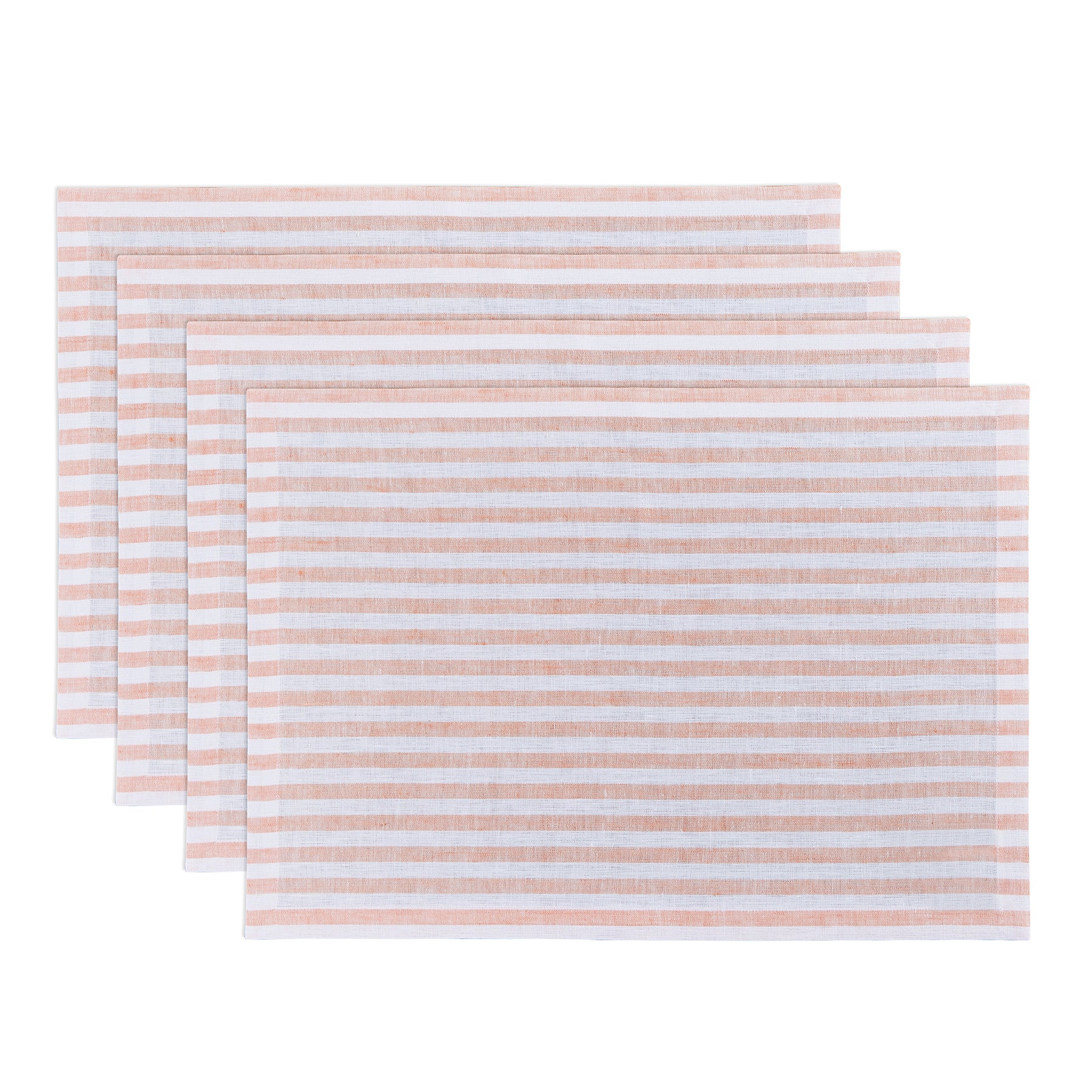 Amalfi Stripe Cotton Placemats Set of 6 - Waterproof & Washable Table Mats for Dining, Kitchen, and Party Decor - Elegant Italian-Inspired Table Setting Accessories